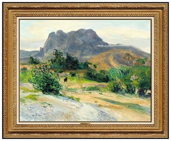 Gaston Sebire Signed Original Large Oil Landscape Painting on Canvas Framed Art