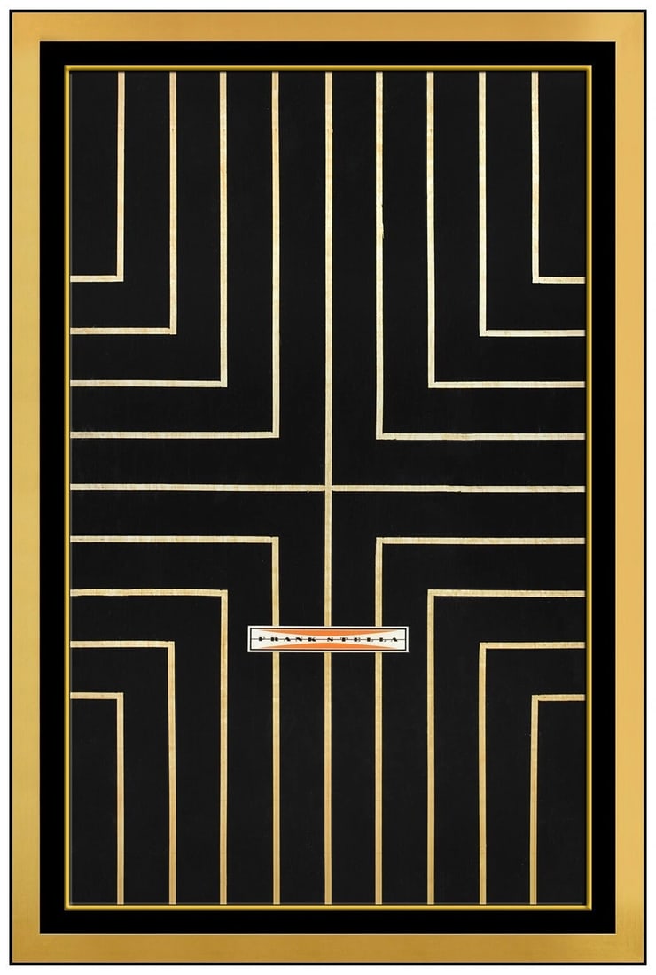 Peter Dayton Signed Original Frank Stella Geometric Abstract Painting on Board: This lot includes:Gallery COA & In-House shipping (*insurance and international shipping for an additional charge)Artist: Peter DaytonTitle: Frank Stella #5 Medium: Mixed Media painting on boardSize: