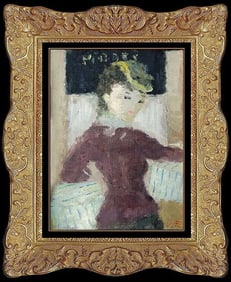Dietz Edzard Signed Original Oil Portrait Painting on Canvas Vintage Art
