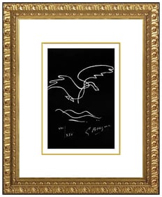 Georges Braque Signed Original La Nuit La Faim Bird Lithograph Framed Art