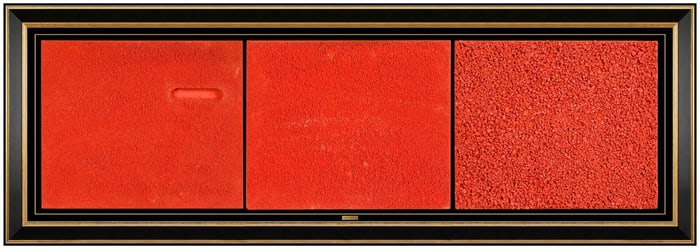 Bettina Werner Signed Original Triptych Pigment Salt Abstract Painting Board