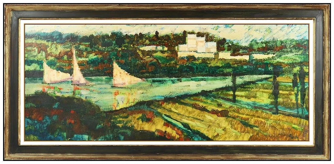 Donald Purdy Oil Painting On Board River Landscape Signed New England Large: This Lot Includes:Gallery Coa & In-House Shipping (*Insurance And International Shipping For An Additional Charge)Artist: Donald Purdy Title: Gentle WindsMedium: Oil Painting On BoardSize: 20" x 48"Fr