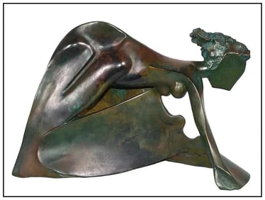 Jean Robert Ipousteguy Ver Lou Original Bronze Sculpture Signed Artwork Female