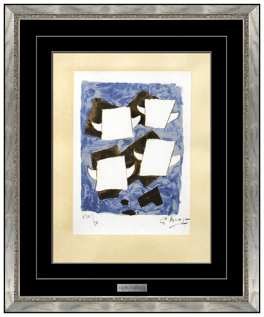 Georges Braque Signed Original Taureaux Ailes Animale Toro Lithograph Framed: This lot includes:Gallery COA & In-House shipping (*insurance and international shipping for an additional charge)Artist: Georges BraqueTitle: Taureaux AilesMedium: LithographSize: 15 x 11" Framed: 28