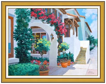 Ronni Pastorini Signed Original Large Oil Cityscape Painting on Canvas Art