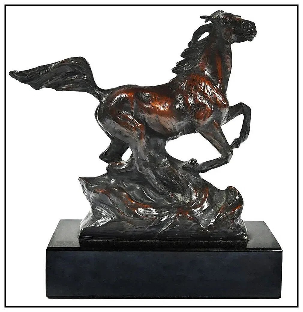 Ken Payne Signed Original Wild Horse Western Bronze Sculpture Full Round (1 of 3)