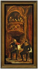 Adolf Konrad Signed Original Oil Musician Portrait Painting on Board Framed