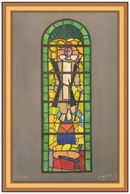 Georges Braque Signed Original Stained Glass Church Window Lithograph