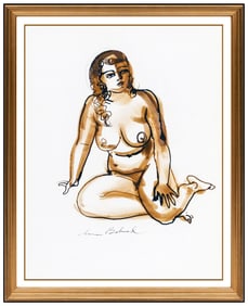 Aaron Bohrod Signed Original Watercolor Female Figurative Painting Art