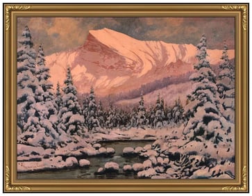 Laszlo Neogrady Signed Original Oil Landscape Painting on Canvas Framed