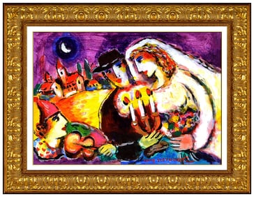 Zamy Steynovitz Signed Original Oil Portrait Cityscape Music Painting Canvas