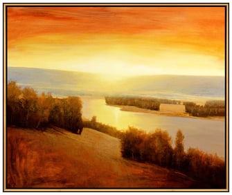 Andrew Skorut Signed Original Large Oil Landscape Painting on Canvas Art