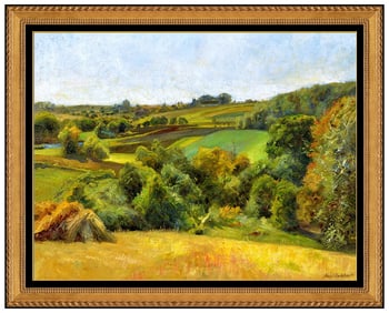 Aage Bertelsen Signed Original Large Oil Landscape Painting on Canvas Art