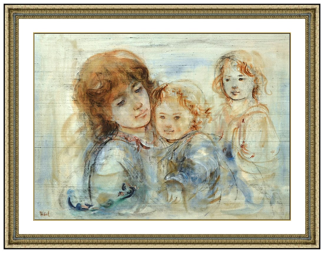 Edna Hibel Signed Original Oil Female Mother Portrait Board (1 of 4)