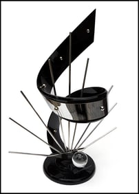 Shlomi Haziza Signed Original Acrylic Metal Abstract Sculpture