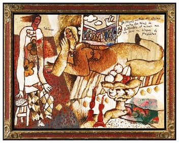 Theo Tobiasse Signed Original Large Oil French Portrait Canvas