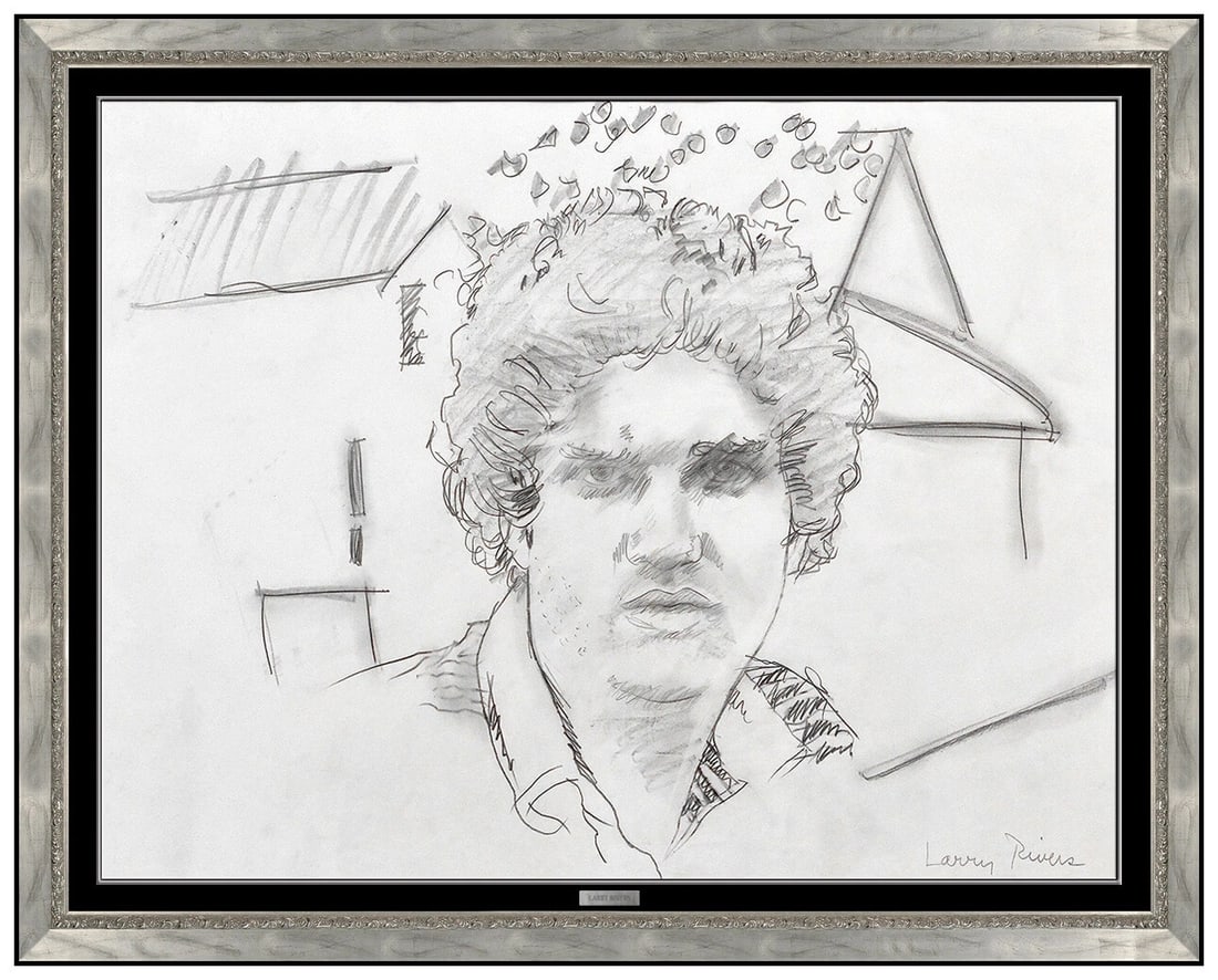 Larry Rivers Signed Original Rare Charcoal Modern Portrait: This lot includes:Gallery COA & In-House shipping (*insurance and international shipping for an additional charge)Artist: Larry Rivers Title: The YoungMedium: Charcoal DrawingSize: 18" x 24" Framed: 2