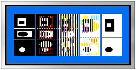 Yaacov Agam Signed The Five Phases Large Silkscreen Op Art