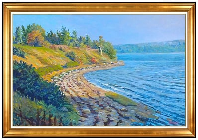 Scott Moore Large Original Painting Oil On Canvas Signed Maine Ocean Seascaspe