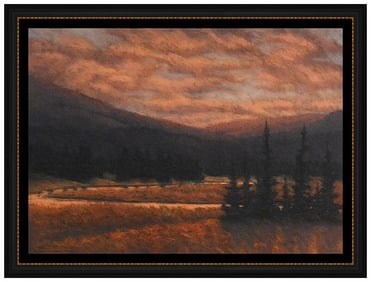 Paul Waldum Large Original Pastel Painting Signed Landscape Framed Signed Art