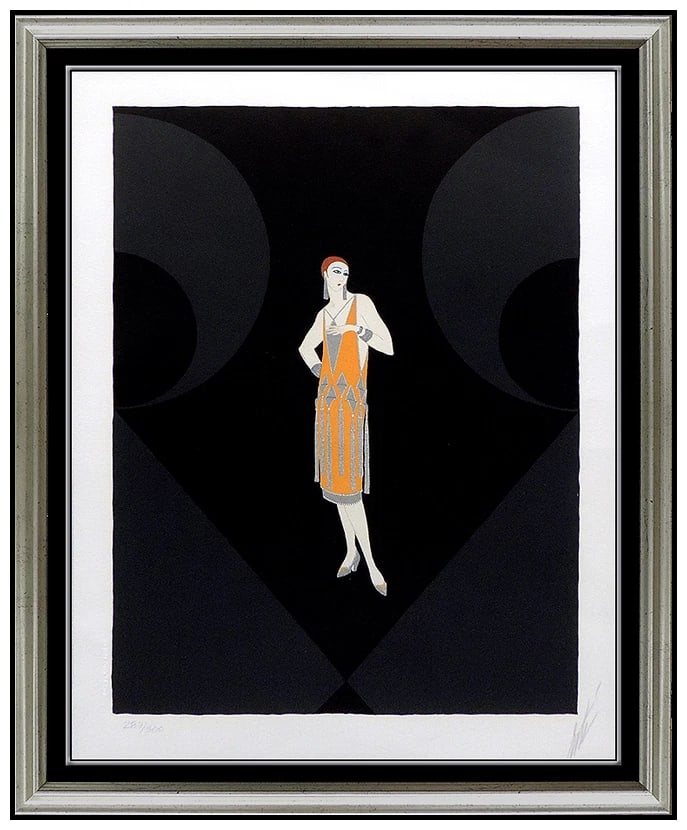 Erte Manhattan Mary Color Serigraph Hand Signed Art Deco Costume Design Artwork: This lot includes:Gallery COA & In-House shipping (*insurance and international shipping for an additional charge)Artist: ErteTitle: Manhattan Mary IMedium: SerigraphSize: 17.5" x 13"Framed: 24.5" x 2
