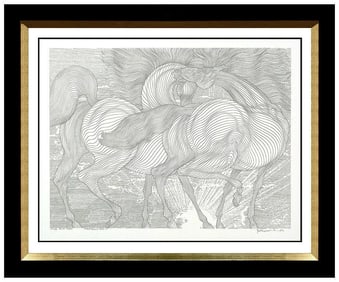 Guillaume Azoulay Original Ink Horse Etude Tryst Levant Drawing Hand Signed