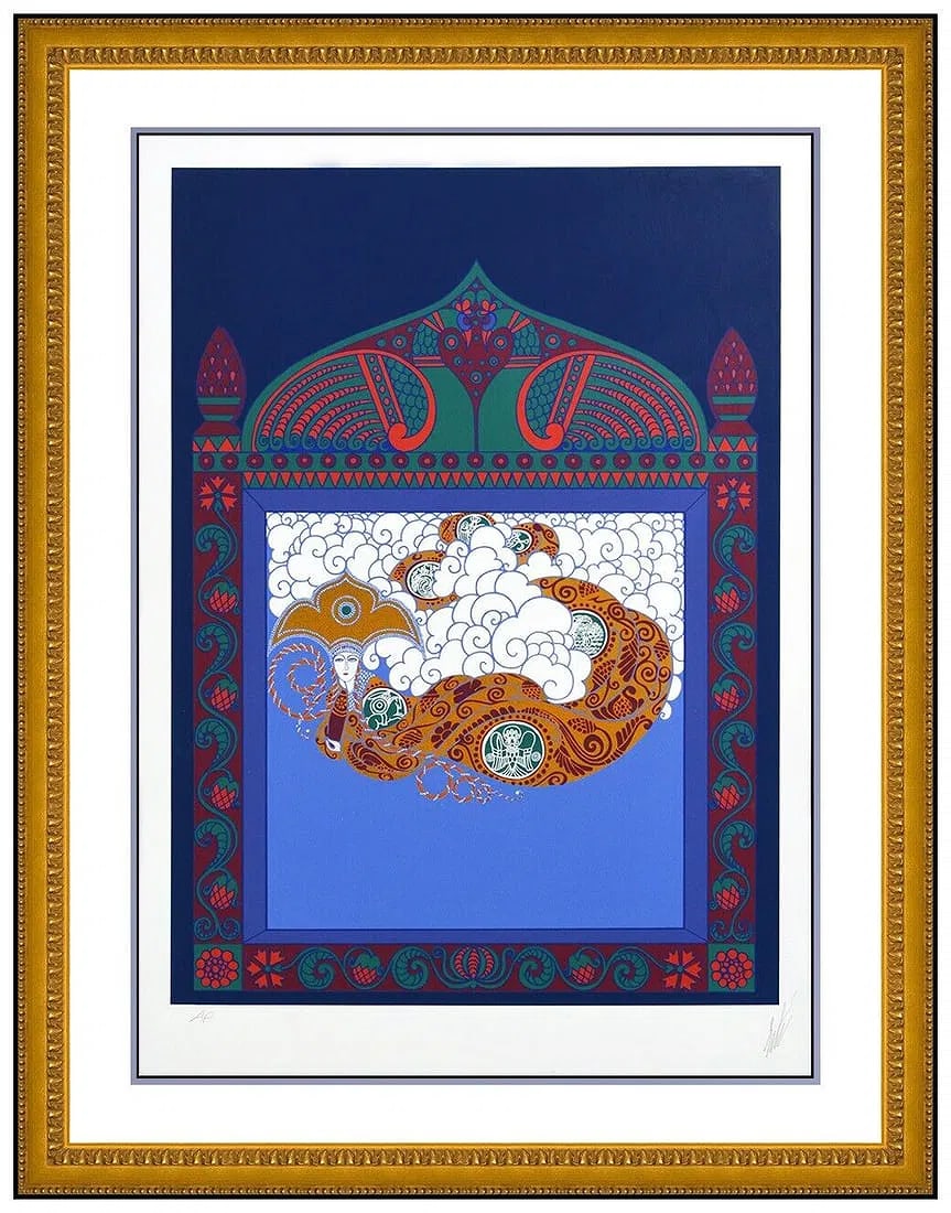 Erte Original Color Serigraph A Fairy Tale Fashion Design Hand Signed Art Deco: This lot includes:Gallery COA & in-house shipping (*insurance and international shipping for an additional charge)Artist: ErteTitle: A Fairy TaleMedium: SerigraphSize: 20 ½” x 14 ½
