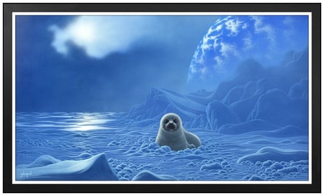 William Schim Schimmel Original Animal Landscape Painting on Canvas Hand Signed