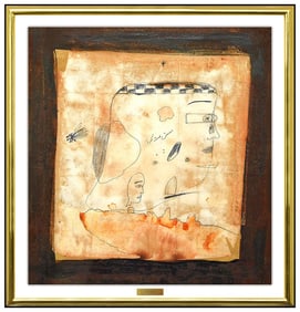 Jamali Original Portrait Pigment on Cork Painting Hand Signed
