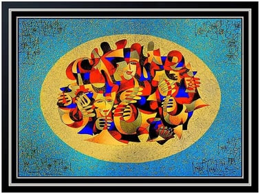 Anatole Krasnyansky Hand Embellished Giclee on Canvas Musicians Signed Large
