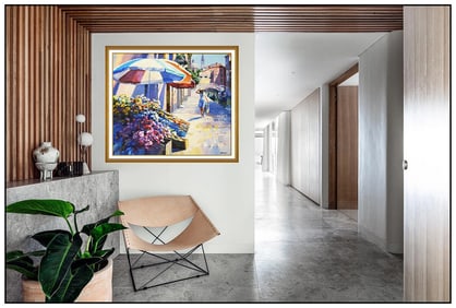 Howard Behrens Original Large Oil Venice Cityscape Painting on Canvas Hand Signed