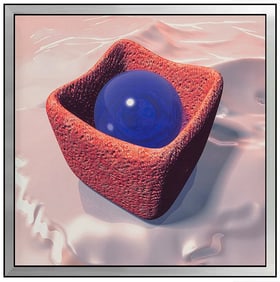 Ronald Davis Original Large Pixel Dust Abstract Painting on Aluminum Hand Signed