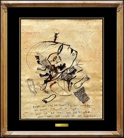 Jamali Original Pigment on Cork Portrait Profile Painting Hand Signed