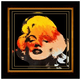 Steve Kaufman Original Acrylic Portrait Painting on Canvas Marilyn Monroe Signed