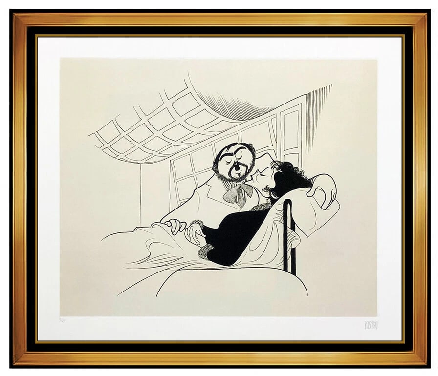 Al Hirschfeld Original Etching Pavarotti and Scotto La Bohème Hand Signed (1 of 5)