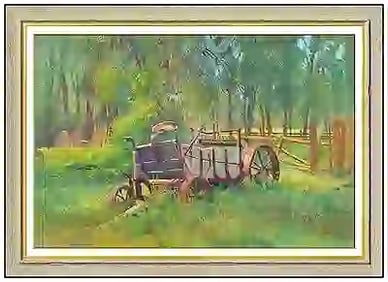 Don Ricks Original Large Oil Rural Landscape Painting on Canvas Hand Signed