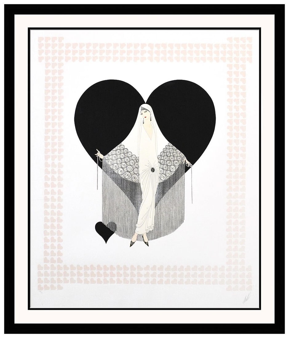 Erte Original Large Embossed Color Serigraph Fringe Gown Costume Design Hand Signed: This Lot includes:Gallery Coa & in-house Shipping (*Insurance And International Shipping For An Additional Charge)Artist: Erte Title: Fringe GownMedium: SerigraphSize: 34 ½” X 26 ¼