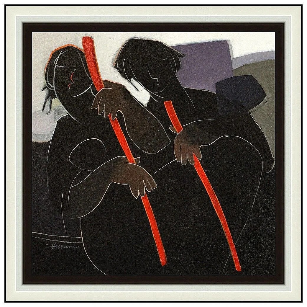 Hessam Abrishami Original Oil Painting on Canvas Music and Figure Portrait Hand Signed: This Lot Includes:Gallery Coa & in-house Shipping (*Insurance And International Shipping For An Additional Charge)Artist: Hessam Abrishami Title: Rhythm In Red Medium: Oil Painting On CanvasSize: 20&r