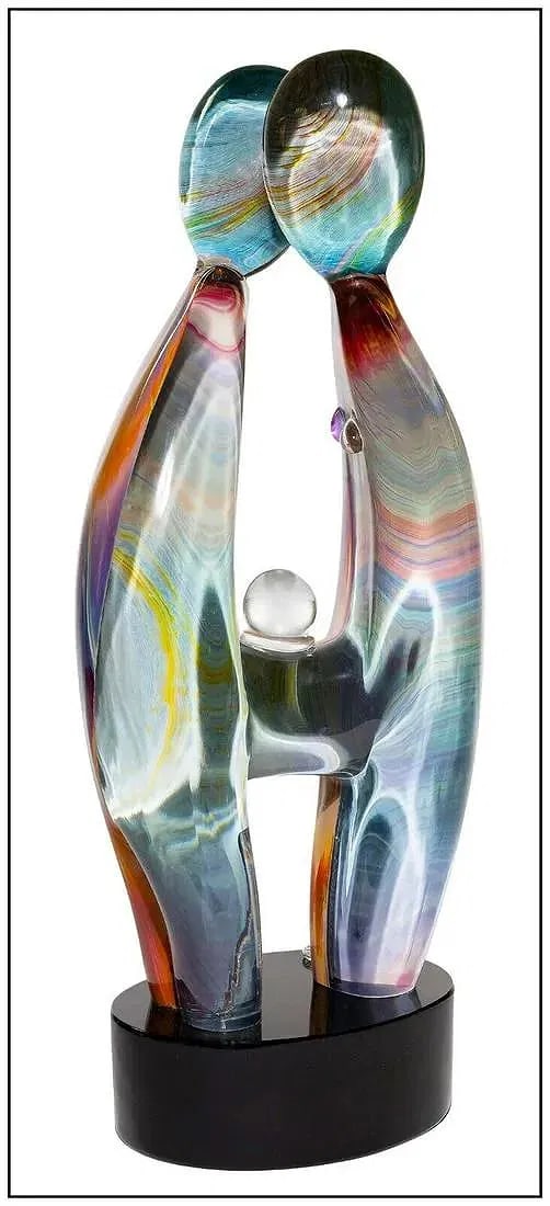 Dino Rosin Original Murano Calcedonia Glass Sculpture The Family Hand Signed Artwork (1 of 4)