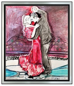 Larry Rivers Original Large 3D Color Lithograph Fred & Ginger Pop Art Hand Signed Framed