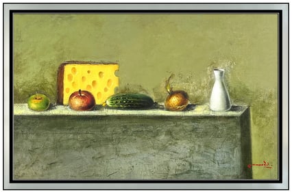 Kostya Totibadze Original Large Oil Still Life Painting on Canvas Hand Signed Framed