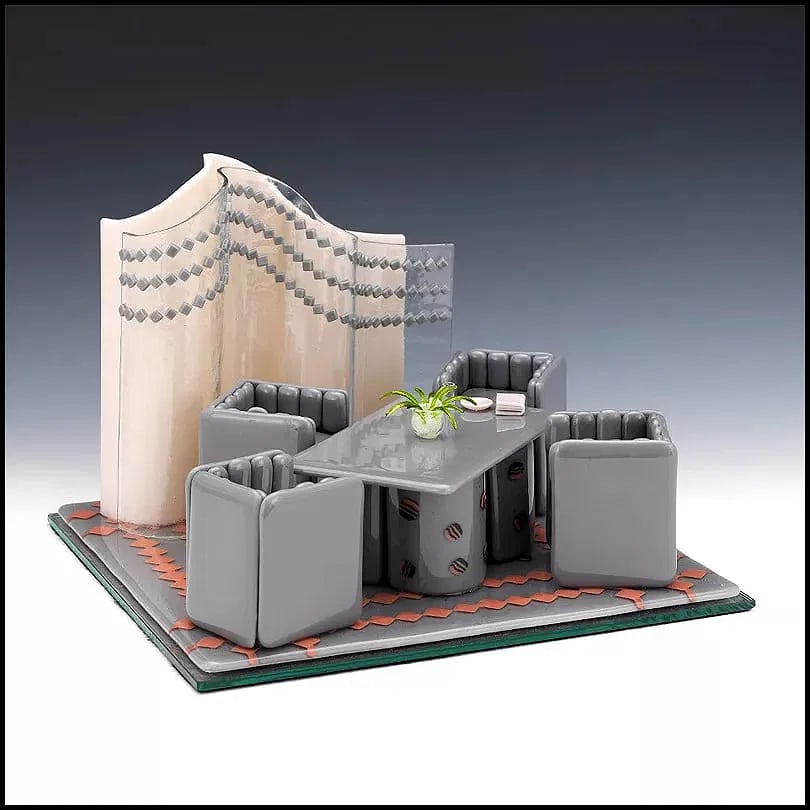 Emily Brock Original Glass Sculpture Interior Room Scene Hand Signed Modern Artwork (1 of 5)