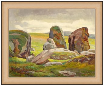 Cornelius Botke Original Oil Painting On Board Signed English Landscape Artwork