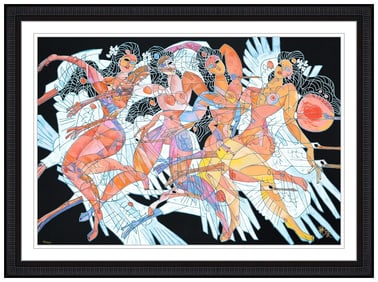 Jiang Tie Feng Serigraph Hand Signed To Soar Female Nature Abstract Artwork