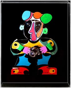 Andre Villers Acrylic Relief Sculpture Collage Painting Hand Signed Picasso Modern Art