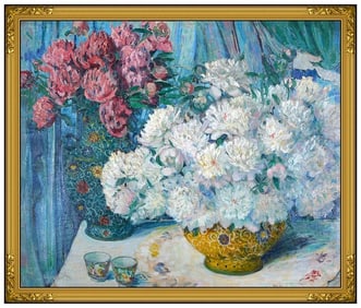 Everett Lloyd Bryant Original Oil Painting On Canvas Signed Floral Still Life Artwork