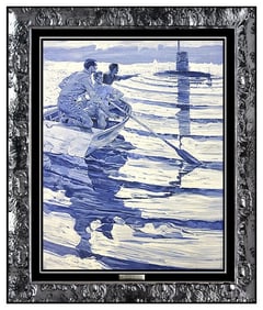 Kenneth Riley Original Illustration Painting Signed Saturday Evening Post Framed Artwork