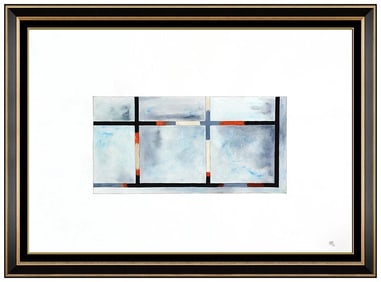 Craig Kauffman Original Mixed Media Painting Signed Abstract Modern Framed Artwork