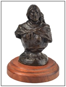 Bob Scriver Eenaw Kawkee Original Bronze Sculpture Signed Female Portrait Artwork