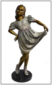 Howard Jason Full Round Life Size Bronze Sculpture Signed Realism Child Artwork